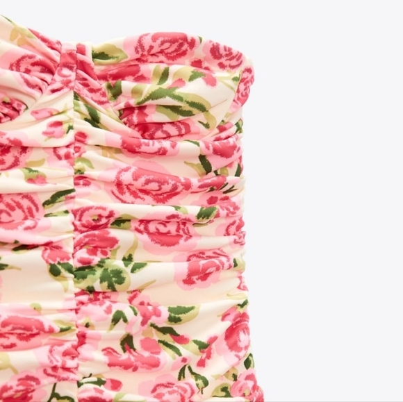 Zara Draped Floral Bodysuit NWT - Picture 4 of 4